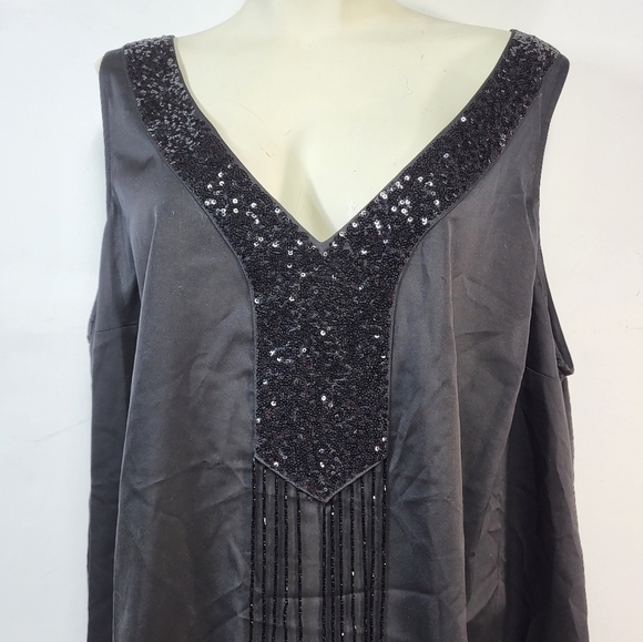 Torrid Sleeveless Black Sequin Blouse - Picture 2 of 7